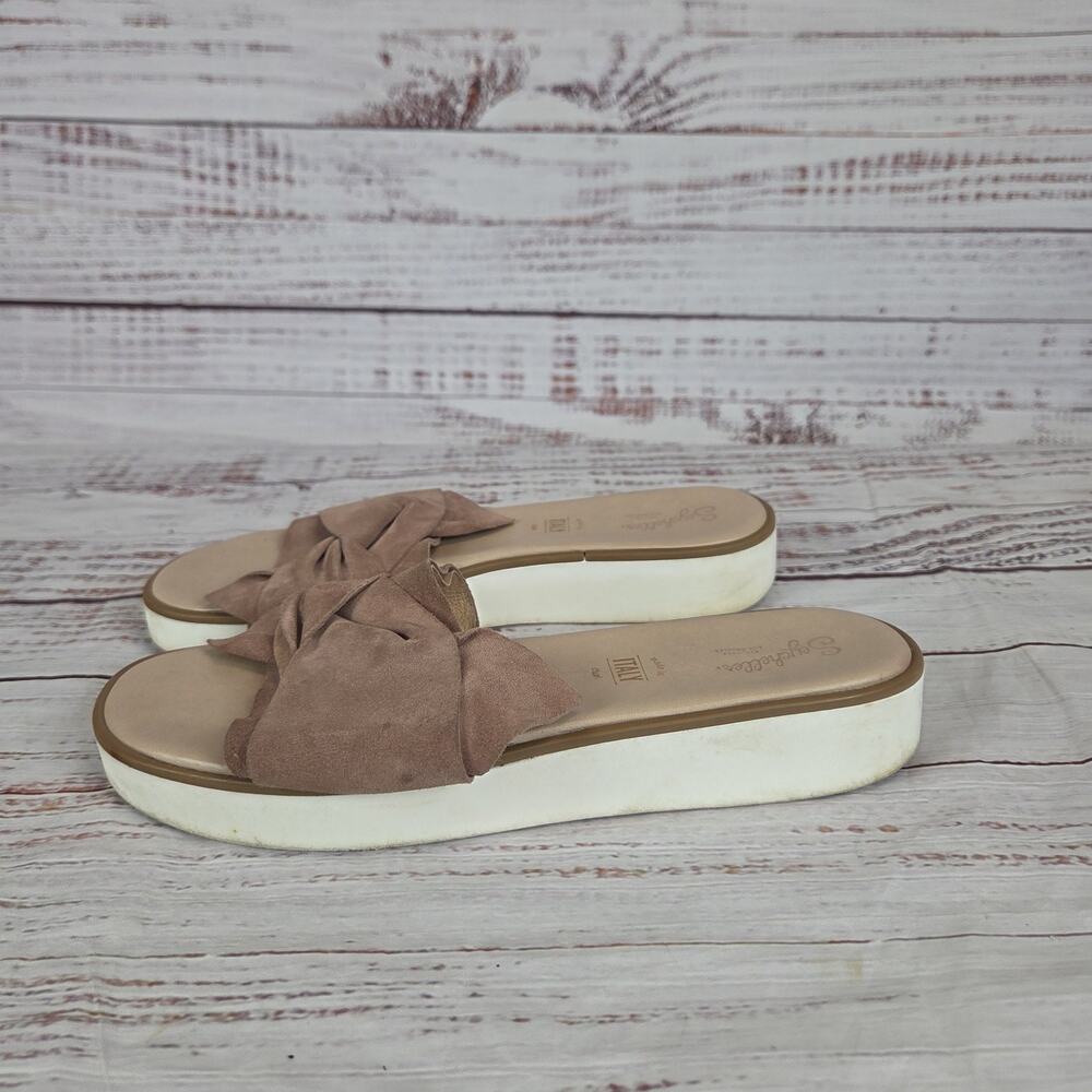 Seychelles Taupe Suede Knotted Slide Sandals - Picture 2 of 8